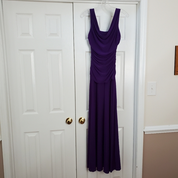 Purple Ruched Maxi Dress - Picture 6 of 10